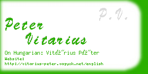 peter vitarius business card
